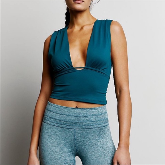 Free People Locust Cora Plunge Cropped Tank Top S - Picture 3 of 6